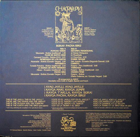 Sukay : Pacha Siku Traditional Music Of The Andes (LP)