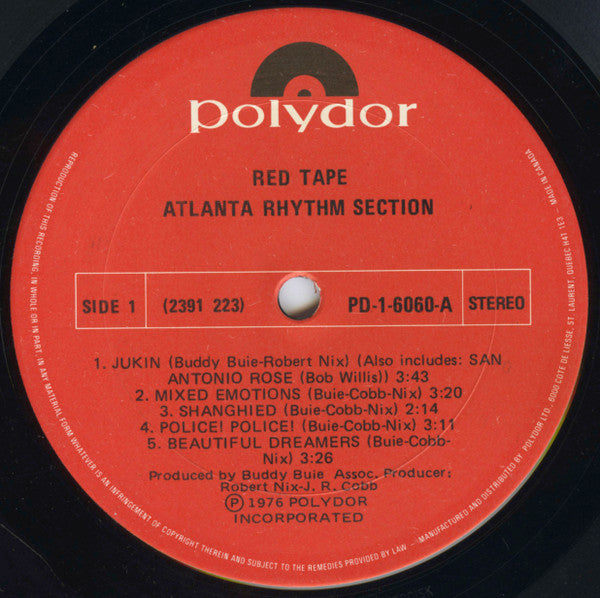 Atlanta Rhythm Section : Red Tape (LP, Album)