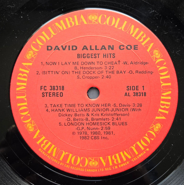 David Allan Coe : Biggest Hits (LP, Comp)