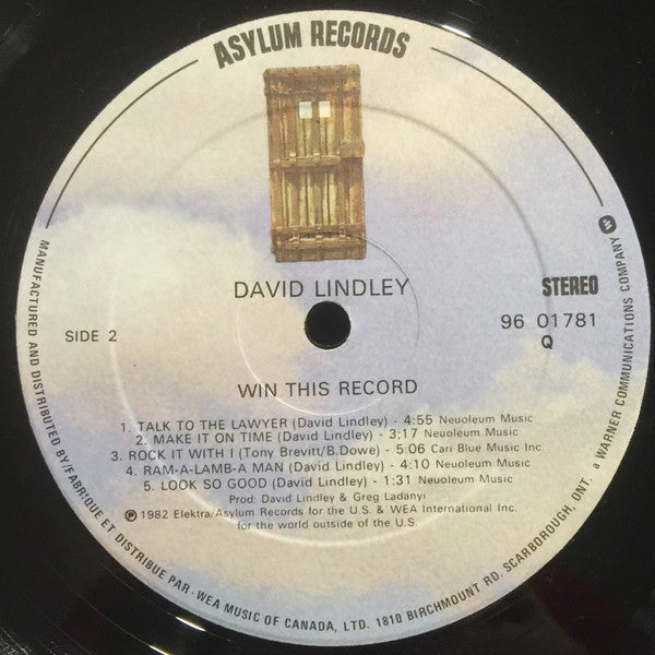 David Lindley And El Rayo-X : Win This Record! (LP, Album)