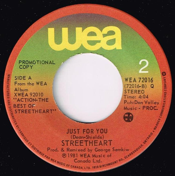Streetheart : Action (7", Single, Promo)