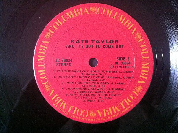 Kate Taylor : It's In There - And It's Got To Come Out! (LP, Album)