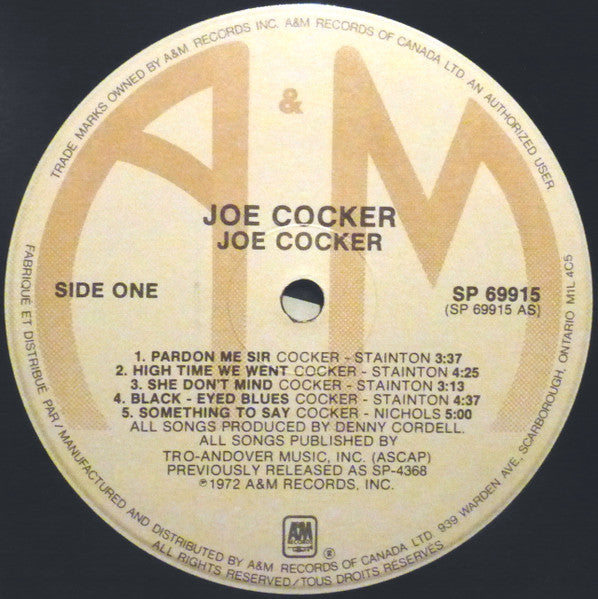 Joe Cocker : Joe Cocker (LP, Album, RP)