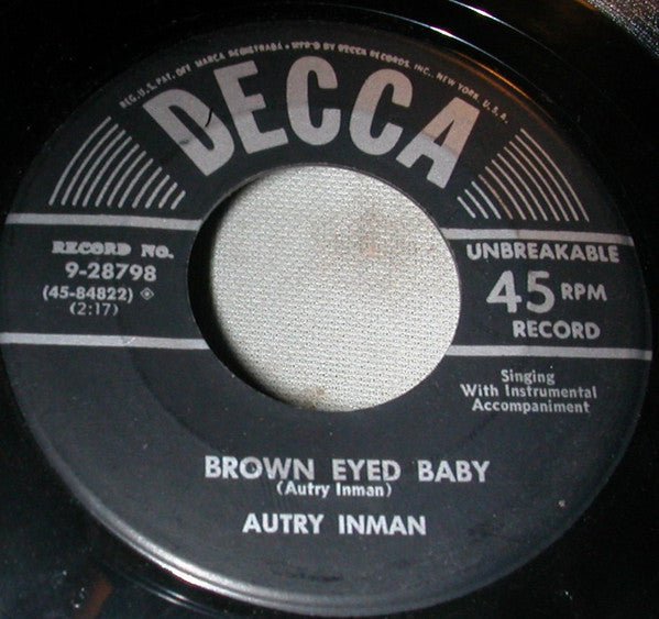 Autry Inman : A Dear John Letter / Brown Eyed Baby (7")