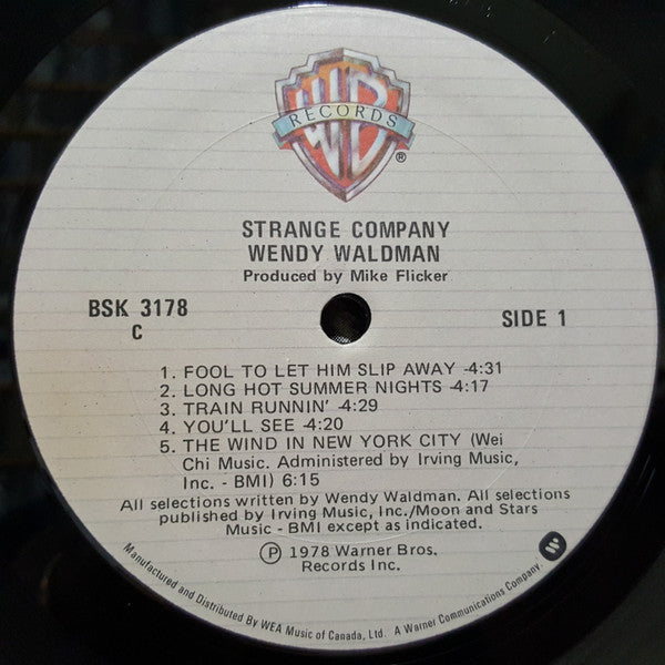 Wendy Waldman : Strange Company (LP, Album)