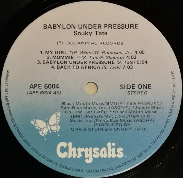Snuky Tate : Babylon Under Pressure (LP, Album)