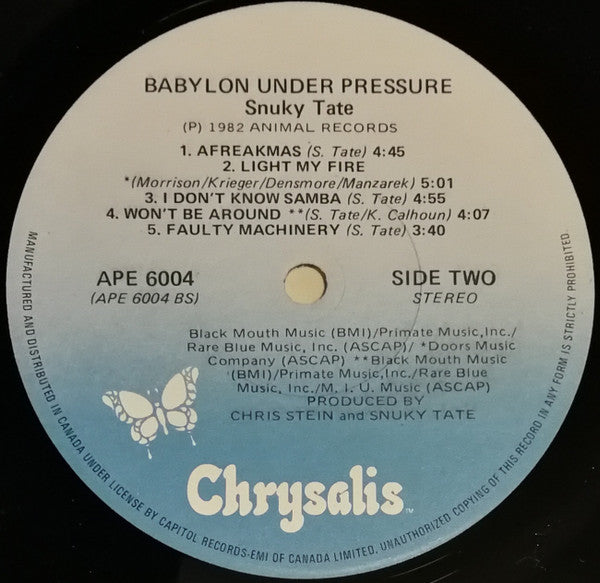 Snuky Tate : Babylon Under Pressure (LP, Album)