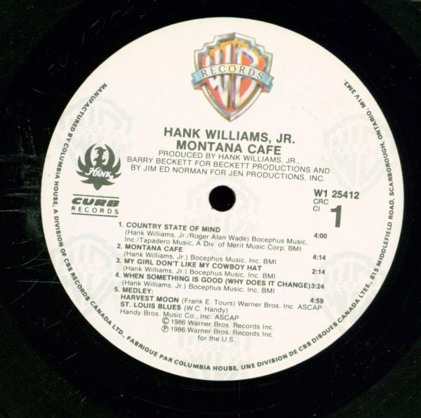 Hank Williams Jr. : Montana Cafe (LP, Album, Club)