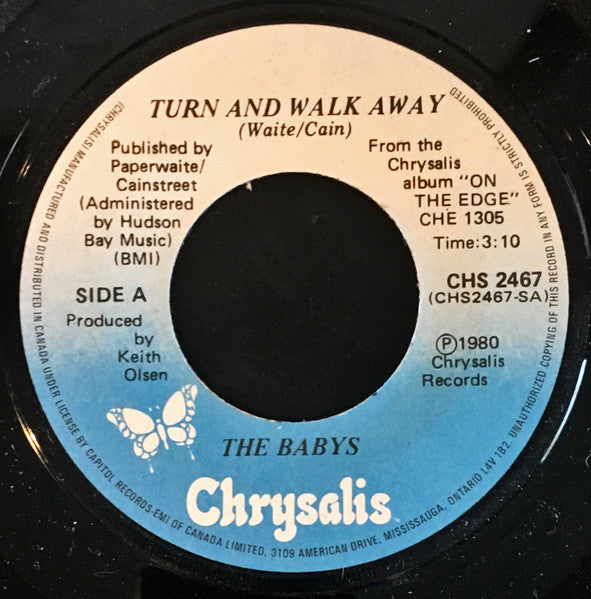 The Babys : Turn And Walk Away (7", Single)
