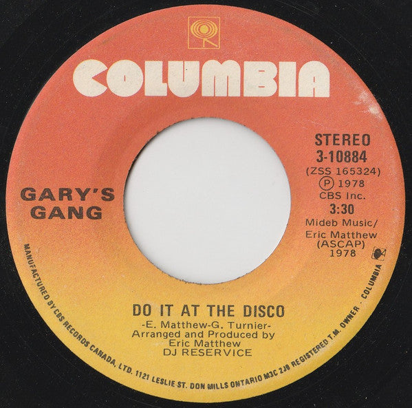 Gary's Gang : Keep On Dancin' / Do It At The Disco (7", Single)