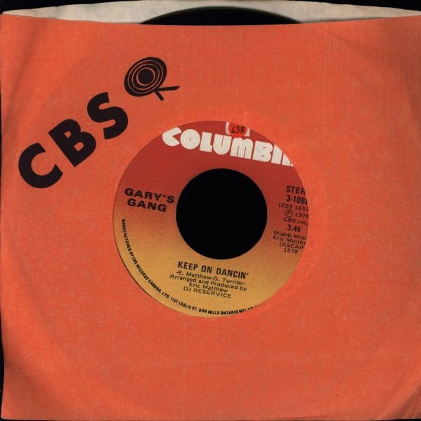 Gary's Gang : Keep On Dancin' / Do It At The Disco (7", Single)