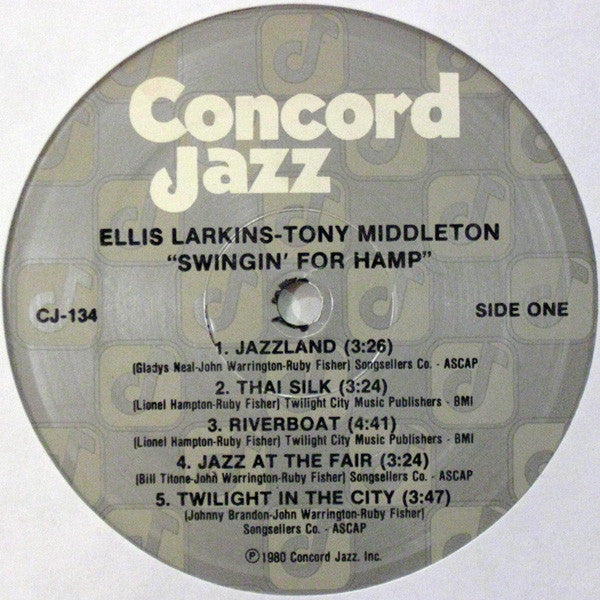Ellis Larkins & Tony Middleton : Swingin´ For Hamp (LP)