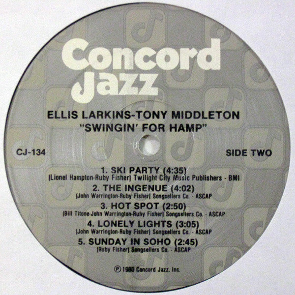Ellis Larkins & Tony Middleton : Swingin´ For Hamp (LP)