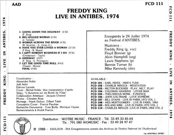 Freddy King* : Live In Antibes 1974 (CD, Album)