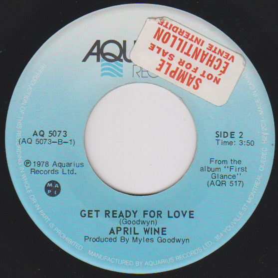 April Wine : Comin' Right Down On Top Of Me (7", Single)