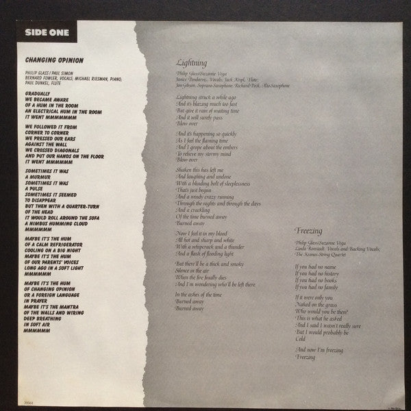 Philip Glass : Songs From Liquid Days (LP, Album)