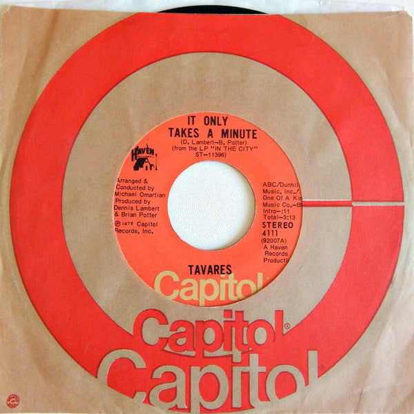 Tavares : It Only Takes A Minute (7", Single)