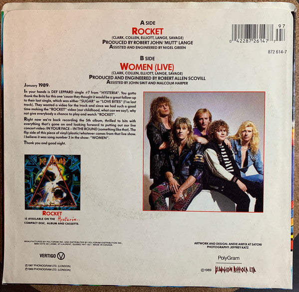 Def Leppard : Rocket (7", Single)