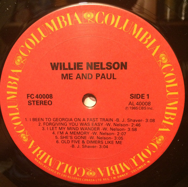 Willie Nelson : Me & Paul (LP, Album)