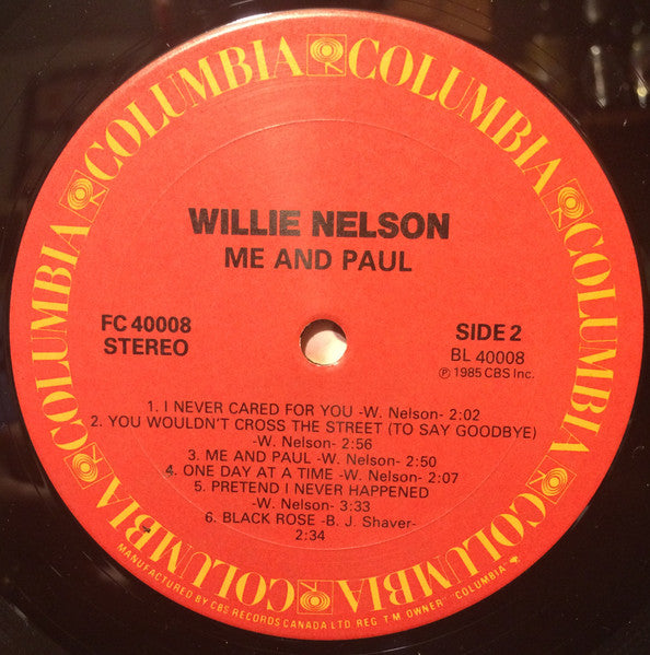 Willie Nelson : Me & Paul (LP, Album)