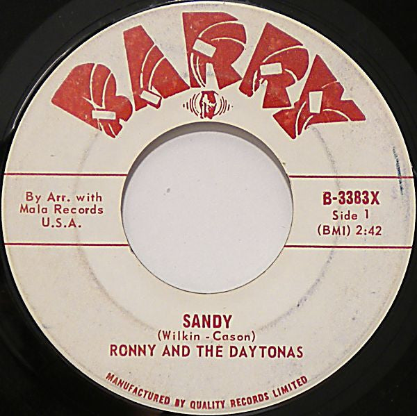 Ronny & The Daytonas : Sandy (7", Single)