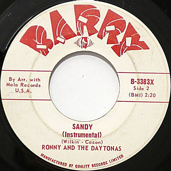 Ronny & The Daytonas : Sandy (7", Single)