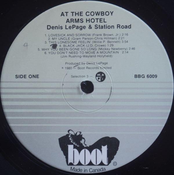 Denis LePage & Station Road : At The Cowboy Arms Hotel (LP, Album)