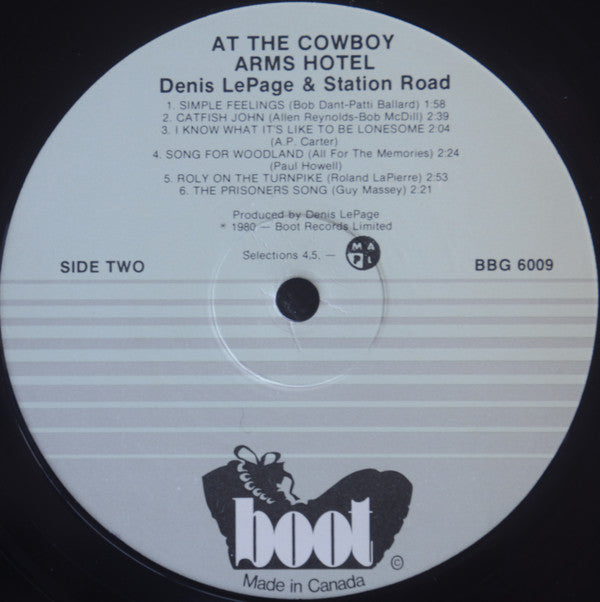 Denis LePage & Station Road : At The Cowboy Arms Hotel (LP, Album)