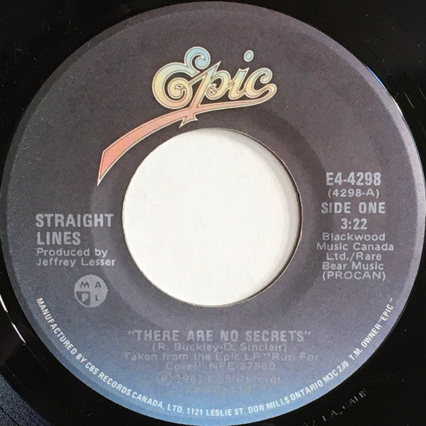 Straight Lines : There Are No Secrets / Te Laisser Faire (7", Single)