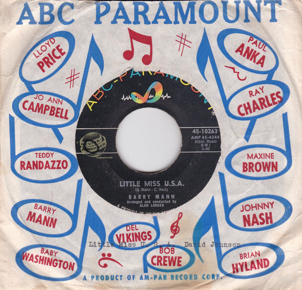 Barry Mann : Little Miss U.S.A. / Find Another Fool (7")