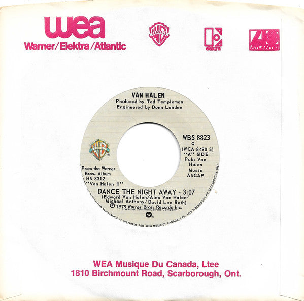 Van Halen : Dance The Night Away (7", Single)
