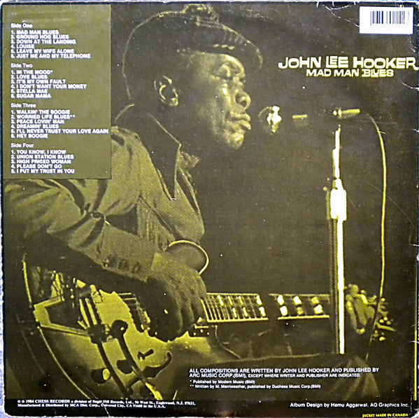 John Lee Hooker : Mad Man Blues (2xLP, Comp, RE)