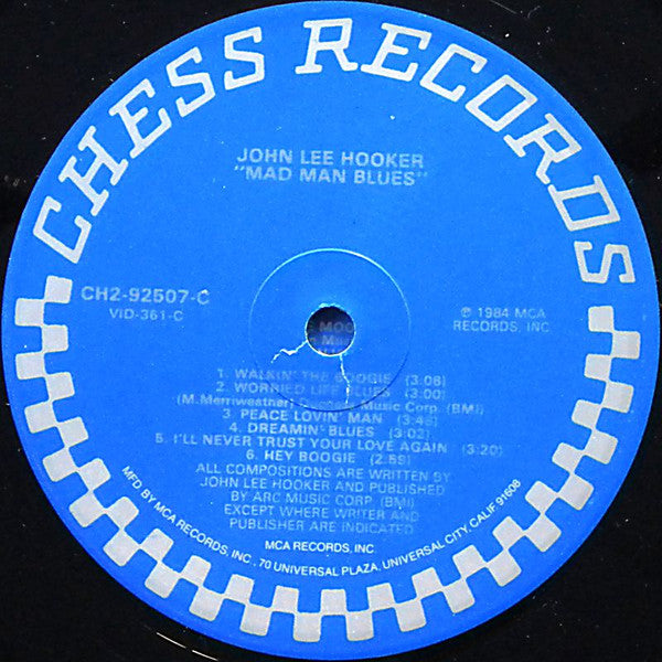 John Lee Hooker : Mad Man Blues (2xLP, Comp, RE)