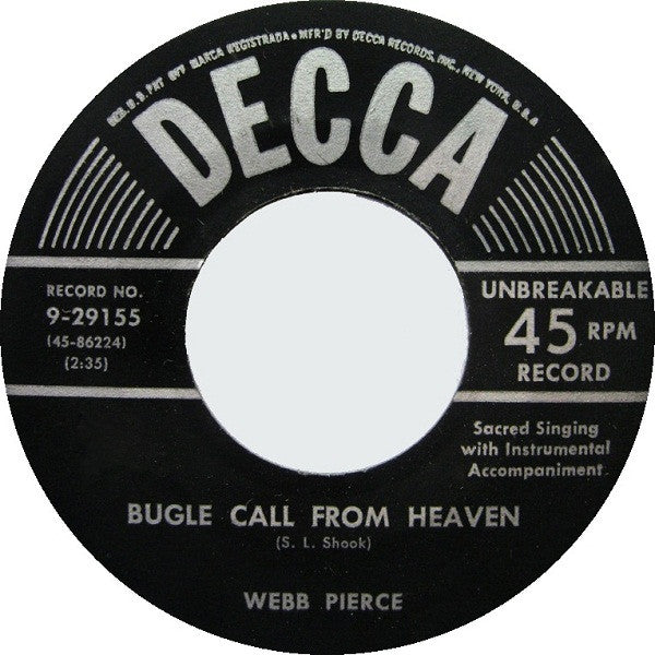 Webb Pierce : Mother Call My Name In Prayer / Bugle Call From Heaven (7", Single)