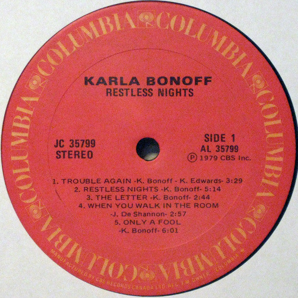 Karla Bonoff : Restless Nights (LP, Album)