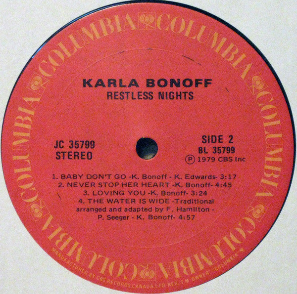 Karla Bonoff : Restless Nights (LP, Album)