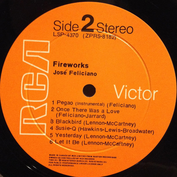José Feliciano : Fireworks (LP, Album)