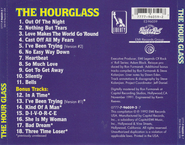 Hour Glass : Hour Glass (CD, Album, RE)