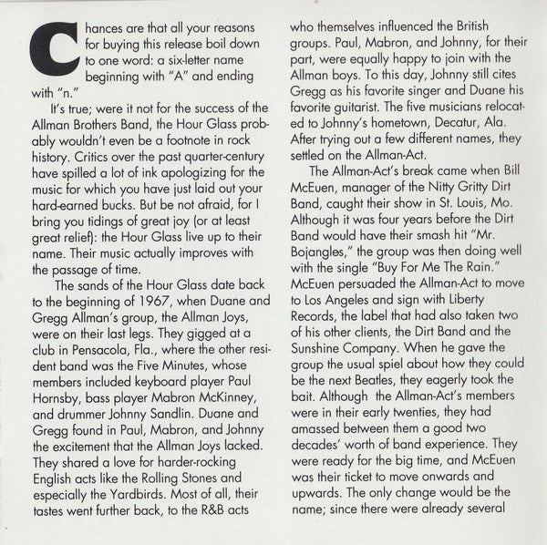 Hour Glass : Hour Glass (CD, Album, RE)