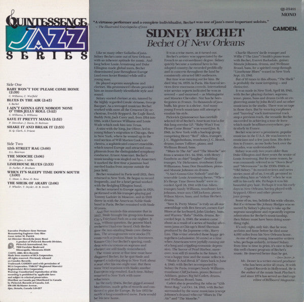 Sidney Bechet : Bechet Of New Orleans (LP, Album, Comp, Mon)