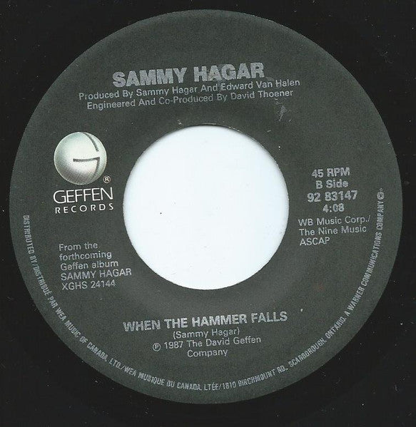 Sammy Hagar : Give To Live (7", Single)