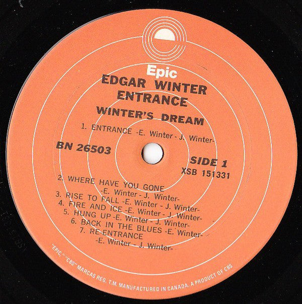 Edgar Winter : Entrance (LP, Album, RE)