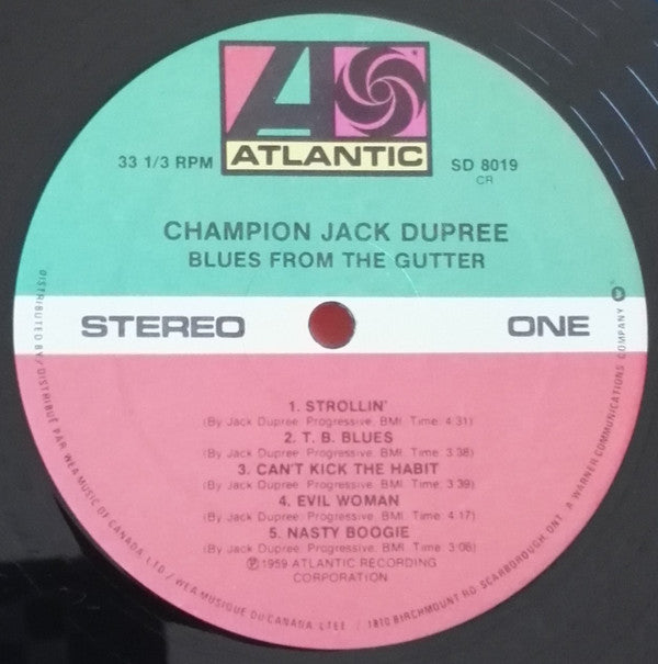 Champion Jack Dupree : Blues From The Gutter (LP, Album, RE)