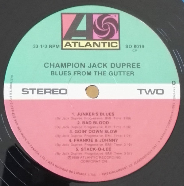 Champion Jack Dupree : Blues From The Gutter (LP, Album, RE)
