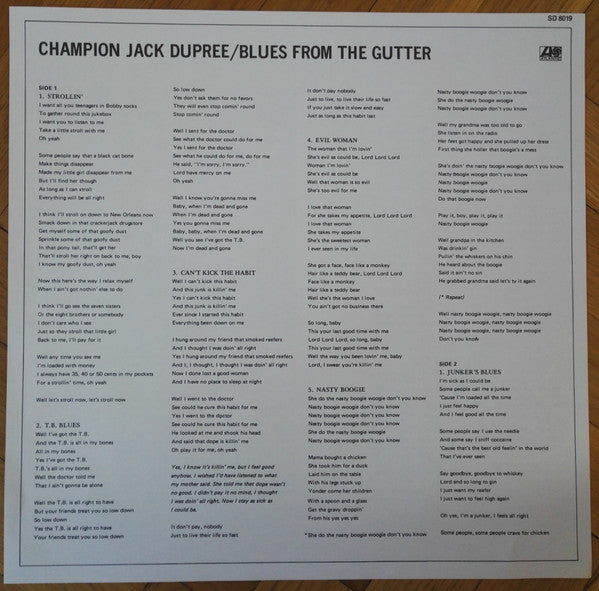 Champion Jack Dupree : Blues From The Gutter (LP, Album, RE)