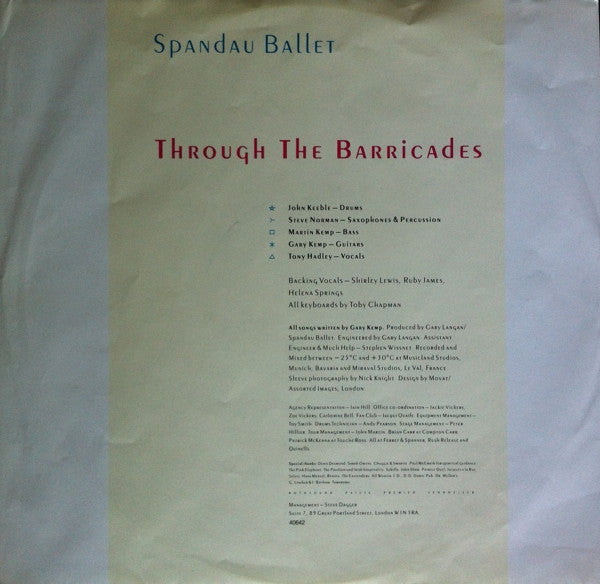 Spandau Ballet : Through The Barricades (LP, Album)
