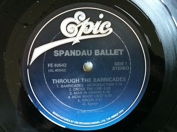 Spandau Ballet : Through The Barricades (LP, Album)