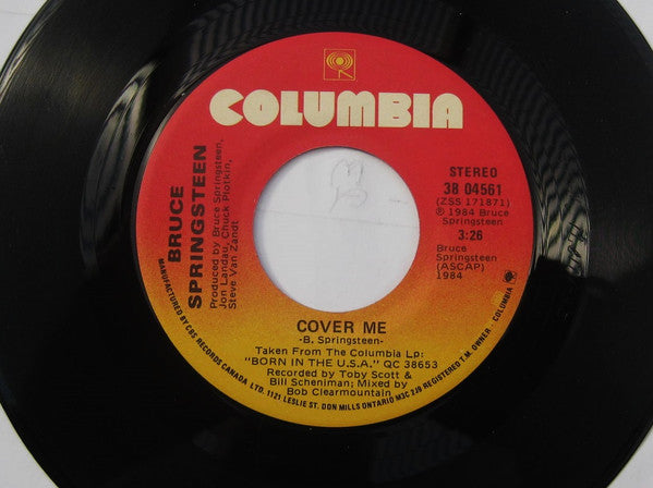Bruce Springsteen : Cover Me / Jersey Girl (7", Single)