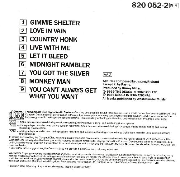 Rolling Stones* : Let It Bleed (CD, Album, RE)