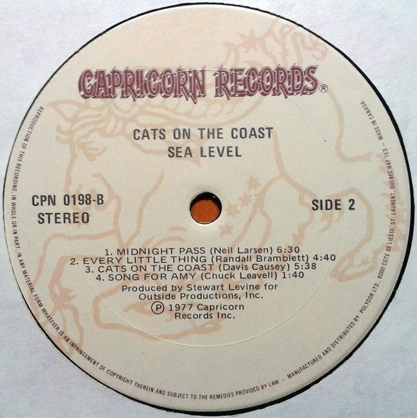 Sea Level : Cats On The Coast (LP, Album)